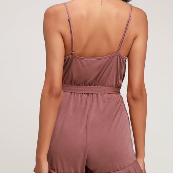 Lulu's Mauve Ruffle Hem Romper - Picture 3 of 4